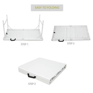 مخصص في الهواء الطلق 4ft المحمولة متعددة الوظائف مركز أضعاف مستطيلة البلاستيك طاولة تخييم للأحداث - Product Image 2