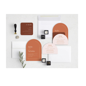 Tarjetas de invitación de boda de arco naranja personalizadas de lujo, varios festivales, tarjeta de felicitación del Día de la madre, tarjetas de menú de fiesta privada - Product Image 1