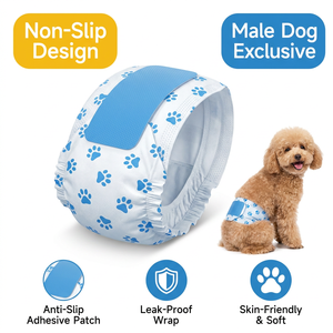 Pantalones Fisiológicos para Mascotas de Tela No Tejida Suave OEM, Toallas Sanitarias Desechables para Perros Machos, Ropa Interior de Seguridad para Mascotas - Product Image 4
