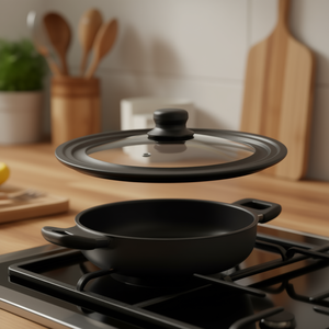 ELO Multifunctional Lid Glass With Black Handle For <b>Cookware</b> 24 Cm - Product Image 3