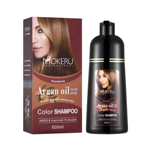 MOKERU Shampooing Colorant Semi-Permanent à l'Huile d'Argan, Teinture Naturelle, Traitement Lissant aux Herbes, 500ml – Offre Spéciale - Product Image 1