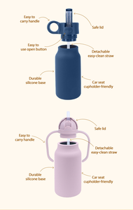 Bouteille d'eau portable anti-fuite en silicone de qualité alimentaire 8oz pour bébé, enfant, école, avec paille - Product Image 4
