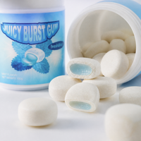 Wholesale Bulk Natural Sugar Free Xylitol Cool Mint Center Filled Chewing Gum Fresh Breath Bottle Packing