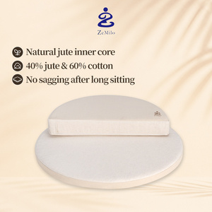 <span class=keywords><strong>Coussin</strong></span> <span class=keywords><strong>de</strong></span> méditation rond en jute et coton naturel avec une inclinaison <span class=keywords><strong>de</strong></span> 15 degrés pour la pratique du yoga en studio - Product Image 1