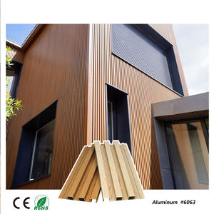 Panneau mural cannelé en aluminium de décoration en grain de bois moderne et coloré personnalisé <span class=keywords><strong>pour</strong></span> la <span class=keywords><strong>maison</strong></span>, hôtel, villa, mur rideau - Product Image 3