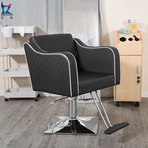 Silla de Peluquería Hongzi Negra, Ajustable en Altura, de Acero Inoxidable, para Uso Comercial - Product Image 1