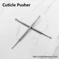 Pousse-cuticules double tête en acier inoxydable pour manucure et soin des ongles, élimination des peaux mortes, personnalisable