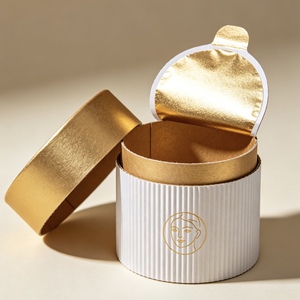 Luxury Gold Foil Cylindrical <b>Cardboard</b> Cosmetic Packaging, Eco-Friendly Custom Round Paper <b>Tube</b> for Skincare & Beauty Products - Product Image 4