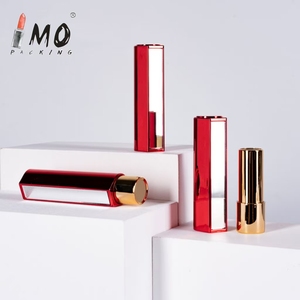 Son môi ống đỏ tròn vàng rỗng Ống 12.1mm Son môi Ống nút với gương - Product Image 2