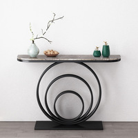 Nouvelle console d'entrée étroite en marbre et fer forgé de style chinois, légère et luxueuse, avec des fonctionnalités multifonctionnelles