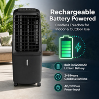 Pendingin Udara Digital 60W AC 30W DC dengan Kontrol Sentuh, Bertenaga Baterai, untuk Pesta di Taman, Desain Tanpa Kabel