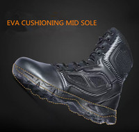 Bottes de Randonnée Tactiques Montantes en Cuir pour Hommes Légères Résistantes à l'Usure d'Été, avec Embout en Acier et Caoutchouc Respirantes pour l'Hiver