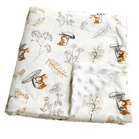 Nouvelle couverture en peluche pour bébé à double couche avec motif de dessin animé, couverture quatre saisons