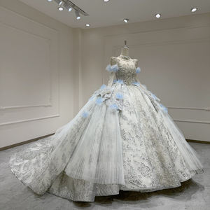 Vestido de Gala Moderno Estilo Princesa de Fantasía con Apliques de Diamantes y Cielo Estrellado, Cola de Capilla, Escote Corazón, Espalda Descubierta, Largo hasta el Suelo - Product Image 3