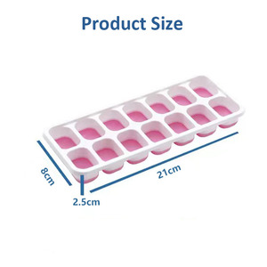 Molde para cubitos de hielo cuadrados con 14 compartimentos, con tapa, fondo suave, fácil de desmoldar, caja para cubitos de hielo, moldes para cubitos de hielo caseros - Product Image 2