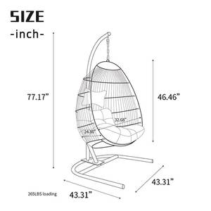 Single Rocking Basket Round Frame Hanging EGG <b>Garden</b> Rattan <b>Swing</b> Chair - Product Image 4