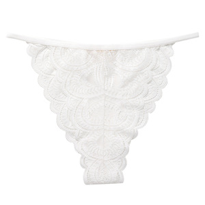 <span class=keywords><strong>Perizoma</strong></span> <span class=keywords><strong>rosso</strong></span> <span class=keywords><strong>sexy</strong></span> a vita media in maglia tinta unita con finiture in pizzo, in spandex/nylon, intimo confortevole da donna per uso quotidiano - Product Image 6