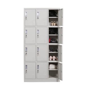 Casier de rangement métallique à 4 niveaux avec 12 portes et serrure à clé, en acier, écologique, résistant aux intempéries et à la rouille, garantie 5 ans, pour salle de sport, école, personnel - Product Image 1