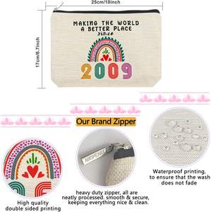 Regalo de 17 Años para Chicas - Bolsa de Viaje para <span class=keywords><strong>Maquillaje</strong></span> y Cosméticos, Material de Toalla, Estilo Moderno y Divertido - Product Image 2