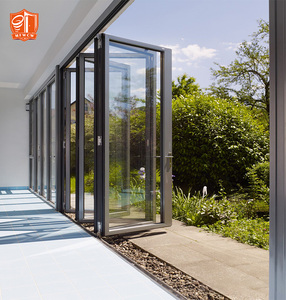 Biệt thự Patio nhôm bi gấp cửa khung nhôm ô tô lớp kính cường lực gấp cửa - Product Image 6