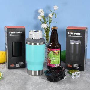 Porta Latas 4 en 1 de 14 oz, Enfriador de Latas de Acero Inoxidable de Doble Pared, 2 Tapas, Taza de Café Portátil Ecológica para Viajes y Fiestas - Product Image 5