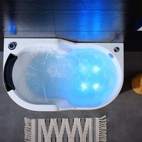 Baignoire autoportante Hesperu en ABS pour adultes, usage hôtelier et domestique moderne, avec jets de massage à air et à remous, LED