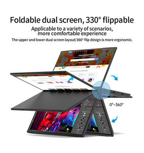 شاشة محمولة مزدوجة <span class=keywords><strong>4K</strong></span> لأجهزة الكمبيوتر الشخصي واللاب توب، بتقنية LCD، قابلة للطي بزاوية 330 درجة، مع مستشعر الجاذبية، بمقاسات 14، 15.6، 16، 18.5 بوصة، وبنظام OEM وODM - Product Image 4