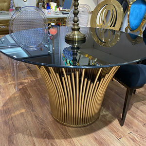 Table à manger <span class=keywords><strong>de</strong></span> luxe moderne royale avec <span class=keywords><strong>cage</strong></span> à oiseaux en cristal et dessus miroir - Product Image 6