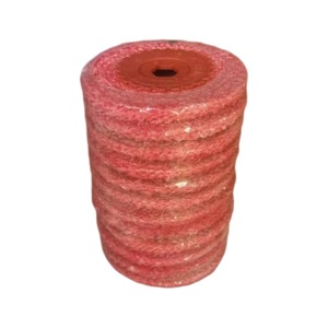 Disque de polissage en sisal rouge de 4 pouces Changhai Felt pour meuleuse d'angle, disque abrasif grossier avec noyau en caoutchouc pour l'élimination des bavures métalliques - Product Image 3