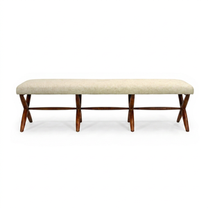 Modern Upholstered Convertible <b>Bed</b> <b>End</b> Bench with Wooden Legs Lounge Seat Floor Mount for Bedroom Living Room Hotel Apartment - Product Image 1