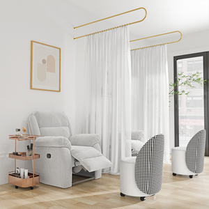 Salone di bellezza ferro arte a forma di U isolamento tenda supporto bar in metallo salone salone di bellezza metallo divisori aste per <span class=keywords><strong>tende</strong></span> - Product Image 2