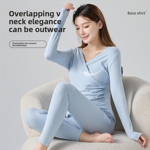 Venta al por Mayor/OEM de Fábrica: Conjunto de Ropa Interior Térmica para Mujeres Embarazadas, Ropa de Maternidad de Calidad para Posparto y <span class=keywords><strong>Lactancia</strong></span>, Pijamas de <span class=keywords><strong>Lactancia</strong></span> - Product Image 4