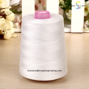 Tfo Vòng Nguồn Cung Cấp Máy May Sử Dụng May Vải 100 Spun Polyester Số Lượng Lớn Trung Quốc 40/2 40 2 5000M Bleach Trắng Đen - Product Image 1