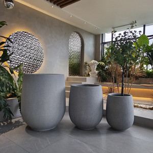 Top Vente Grande Taille Fleur Bonsaï <span class=keywords><strong>Pot</strong></span> Prix Usine Fibre De Verre Sable Pierre Fini pour Une Utilisation En Plein Air Pots De Jardinage De Qualité - Product Image 4