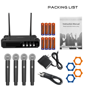 Système de microphone sans fil UHF professionnel 4 micros portatifs un récepteur pour mosquée conférence karaoké - Product Image 6
