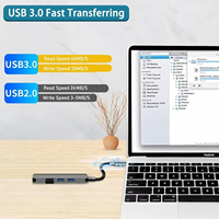 Eonline 3D 8 in 1 USB HUB 3.0 Dock Station 5Gbps Transmisi Kecepatan Tinggi USB Splitter Tipe C ke USB OTG Adapter
