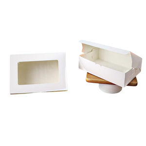 Boîtes d'avion blanches de qualité standard 20/40 pieds, 15x22x6,2 cm, en papier couché, matériaux recyclés pour cadeaux de boulangerie, plats à emporter, expédiées - Product Image 1