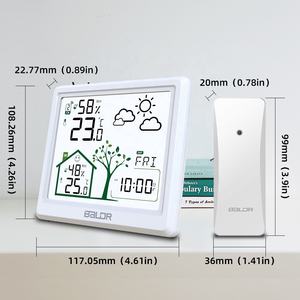 <span class=keywords><strong>BALDR</strong></span> Nouveau Hygromètre Thermomètre Sans Fil Horloge Intérieur Extérieur Numérique <span class=keywords><strong>Station</strong></span> Météo Horloge Murale Prévisions Météo - Product Image 3