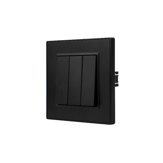 MVAVA Luxury 3 Gang 2 Way 10A CE/RoHS/CB Certified Black Pc Panel Electric Switch Board Wall Light Switch Cover Office