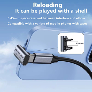 Ub4.0 90-Độ Khuỷu Tay <span class=keywords><strong>USB</strong></span> C Adapter Nam U Hình Mới Loại C Để Loại C 240W 40Gbps 8K Usb4 Adapter Cho Điện Thoại Di Động Máy Tính Bảng - Product Image 3