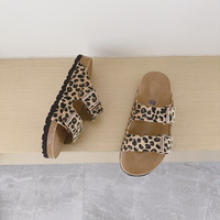 Sandales plates décontractées pour femmes, motif léopard, en crin de cheval, style transfrontalier, pour le commerce extérieur 2026