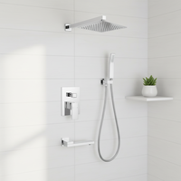 Système de Douche Mural Moderne et Tendance à Double Thermostat avec Pommeau de Douche et Robinet d'Eau