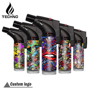Encendedor de antorcha de chorro inclinado OEM&ODM con llama azul única, recargable, a prueba de viento, con logotipo personalizado, popular en EE. UU., para venta al por mayor - Product Image 2