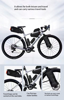 Vélo de gravier en fibre de carbone 13 vitesses, pédales ordinaires, cadre rigide, freins à double disque, roues en carbone 50 mm, vélo de course urbain tout-terrain