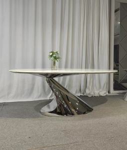 <span class=keywords><strong>Table</strong></span> à manger en marbre blanc <span class=keywords><strong>de</strong></span> luxe importé d'Italie, béton victorien, pierre frittée, 8 places, ensemble <span class=keywords><strong>de</strong></span> salle à manger pour 10 personnes - Product Image 6