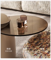 Table basse élégante et moderne en œil de chat, incrustation d'os naturel, plateau en verre, cadre en métal durable pour la maison, salon, utilisation quotidienne facile