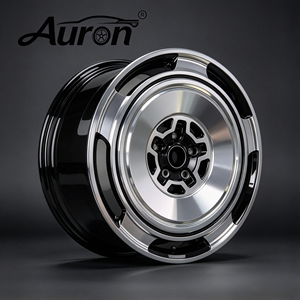 Jante en alliage d'aluminium Auron 5.25x17 Noir brillant avec rayons rouges Monobloc moulé pour voiture de tourisme Vente en gros de jantes OE - Product Image 1