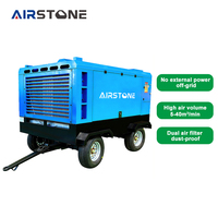 Compresor de Aire Industrial Portátil Diésel de Doble Etapa con Bomba de Tornillo, 19m³/min, 18 Bar, Refrigerado por Aire para Máquina Perforadora y Sandblasting