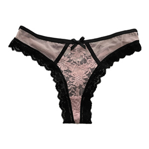 Slip a triangolo in pizzo a vita bassa con cut-out stile Hot Girl Pure & Sexy per donna - Hot Sale Tipsy Peach - Product Image 5