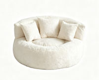 Sofá plegable moderno y sencillo para el hogar, de tela comprimida al vacío, semicircular, con patrón de esponja triturada y efecto sellado.